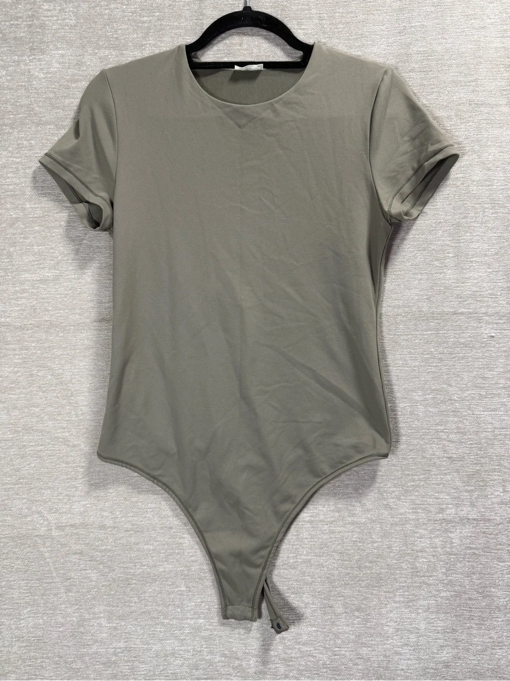 Free People Movement Olive Green Crew Neck Short Sleeve Bodysuit Size Medium